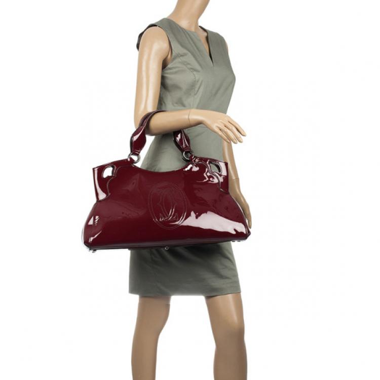 Pre Owned Cartier Red Patent Marcello De Cartier Bag