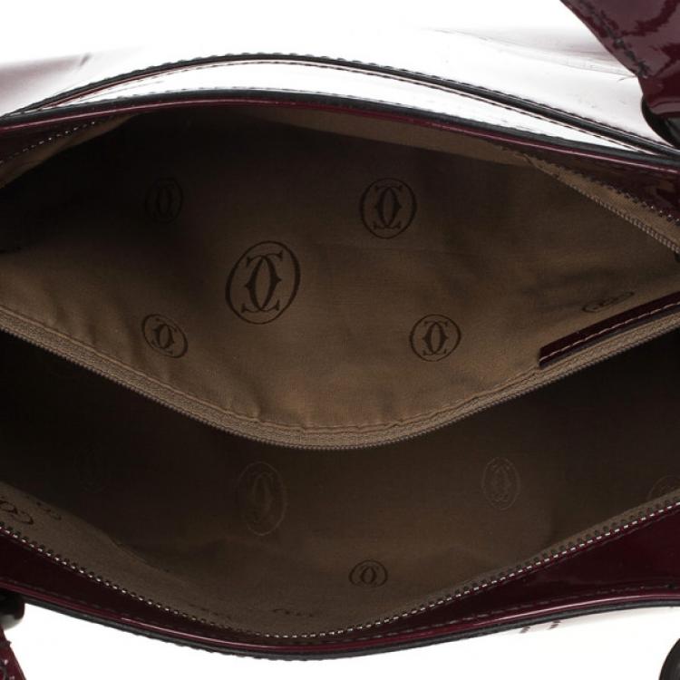Pre Owned Cartier Red Patent Marcello De Cartier Bag