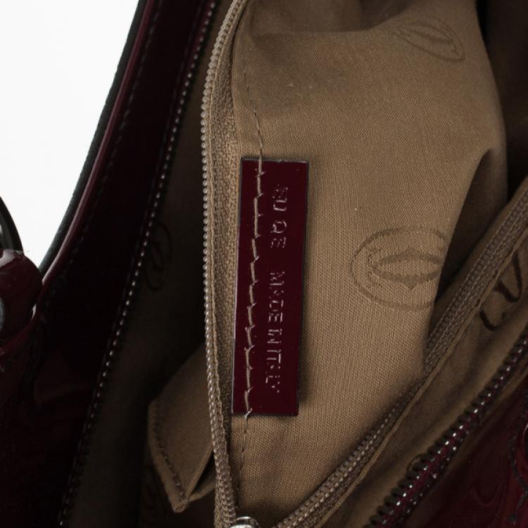 Pre Owned Cartier Red Patent Marcello De Cartier Bag