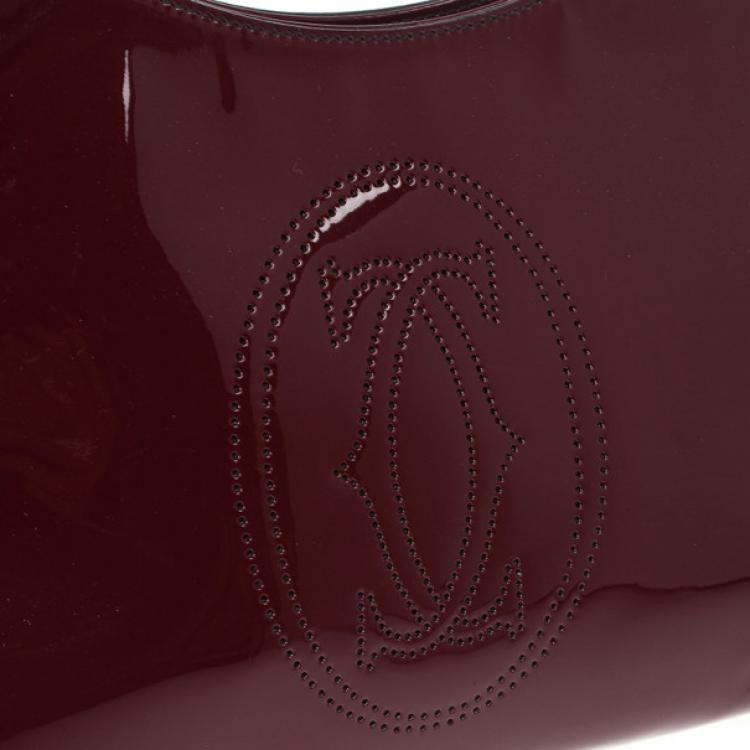 Pre Owned Cartier Red Patent Marcello De Cartier Bag