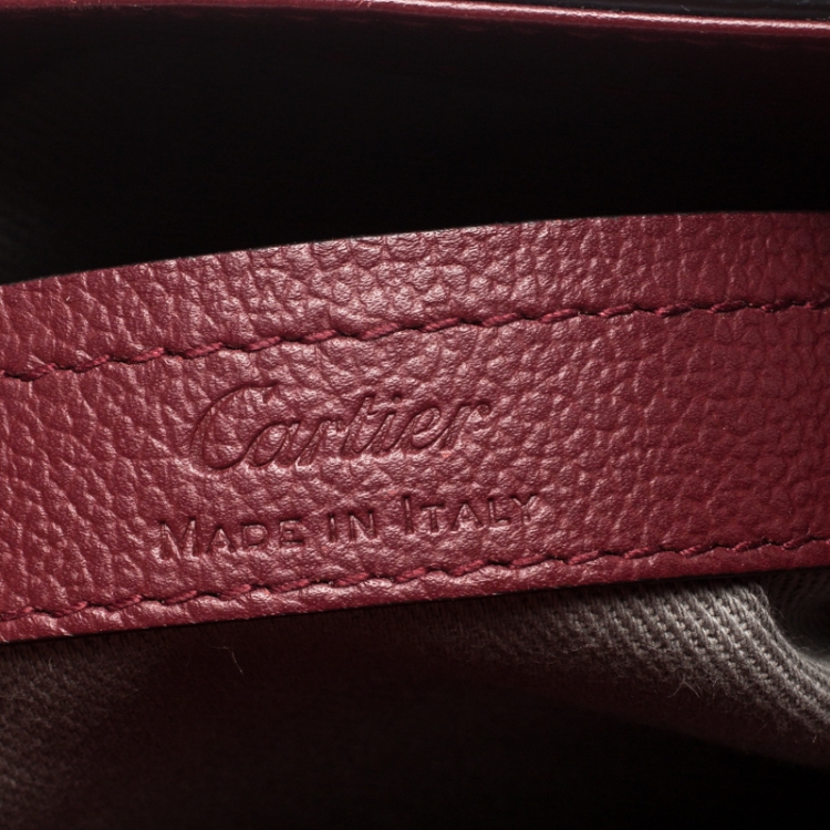 Pre Owned Cartier Burgundy Taurillon Leather Mini C De Cartier Satchel             