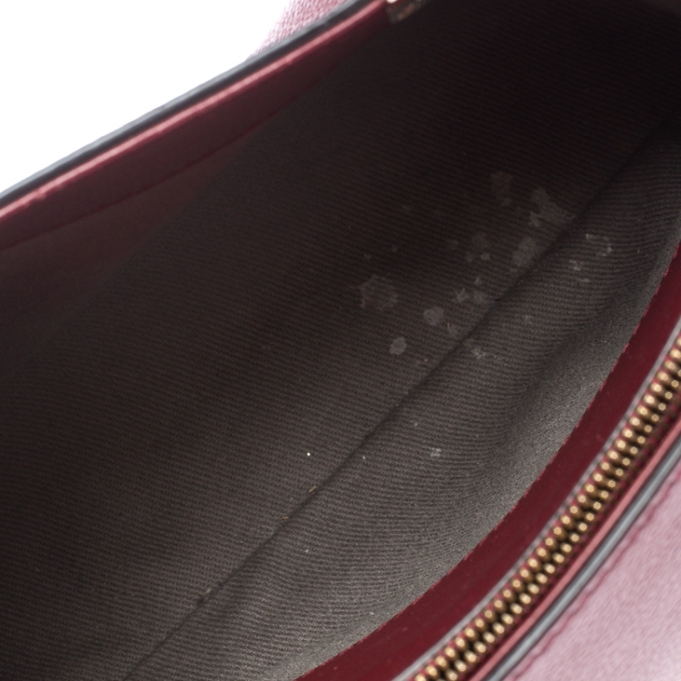 Pre Owned Cartier Burgundy Taurillon Leather Mini C De Cartier Satchel             