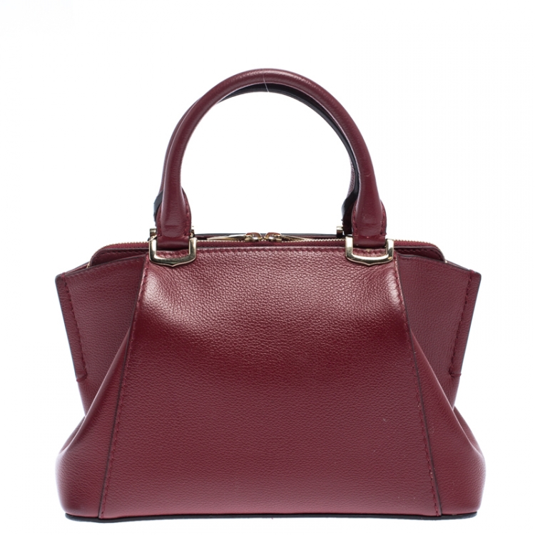 Pre Owned Cartier Burgundy Taurillon Leather Mini C De Cartier Satchel             