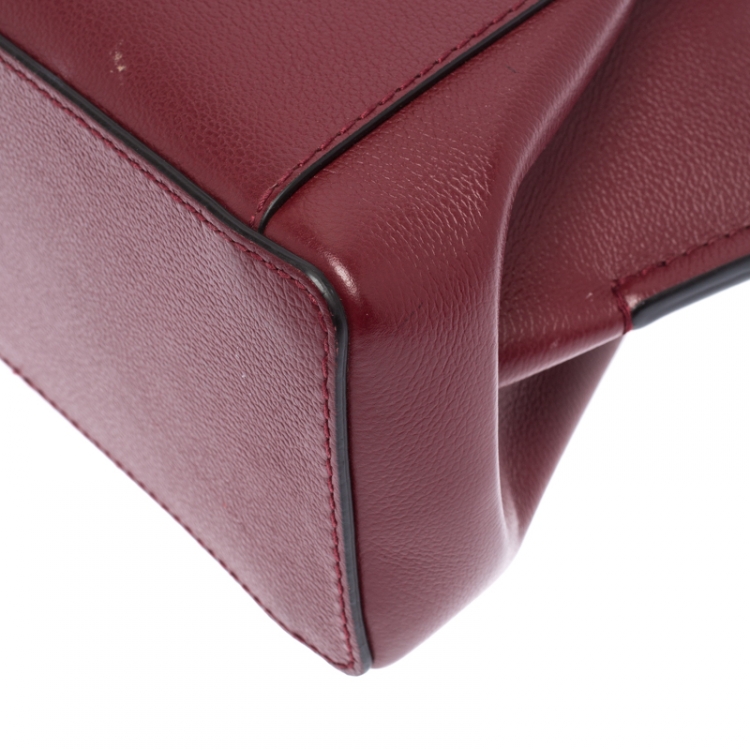Pre Owned Cartier Burgundy Taurillon Leather Mini C De Cartier Satchel             