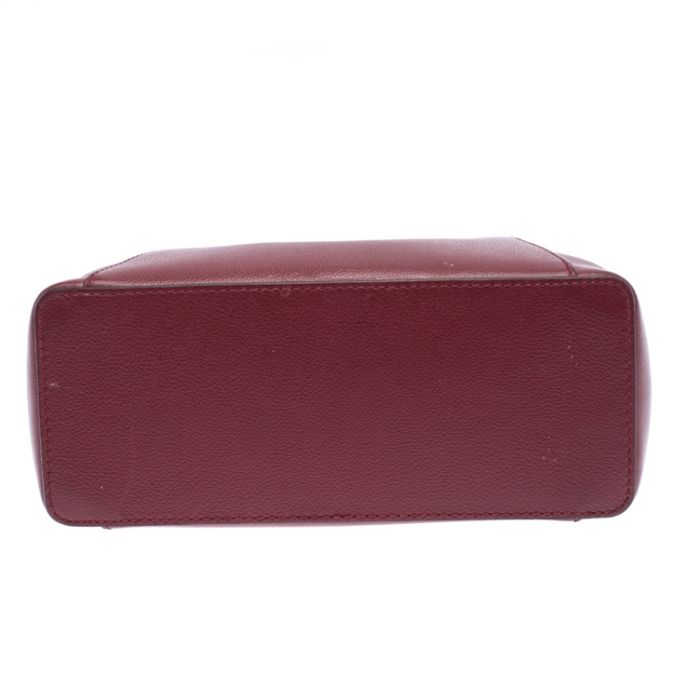 Pre Owned Cartier Burgundy Taurillon Leather Mini C De Cartier Satchel             