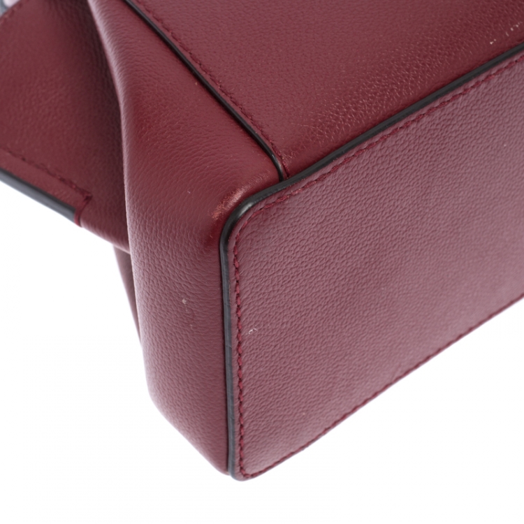Pre Owned Cartier Burgundy Taurillon Leather Mini C De Cartier Satchel             