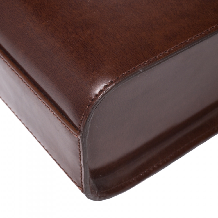 مملوكة مسبقًا Cartier Brown Patent Leather Panthere Box Satchel