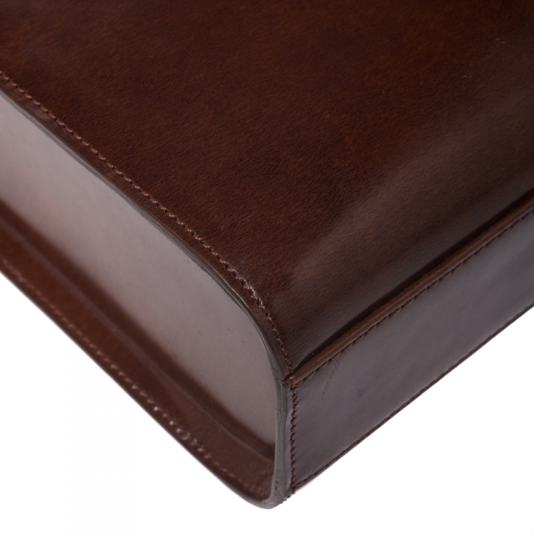 مملوكة مسبقًا Cartier Brown Patent Leather Panthere Box Satchel