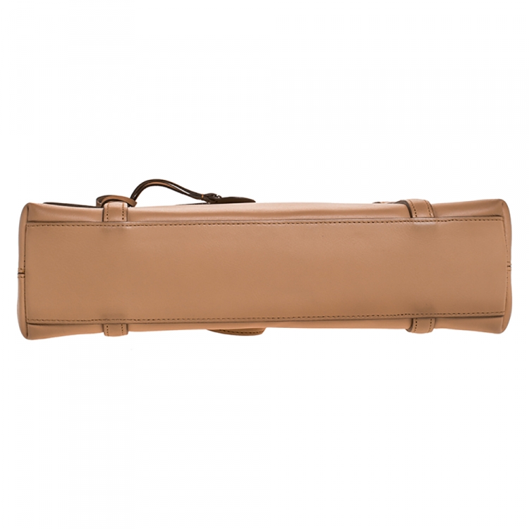 مملوكة مسبقًا Cartier Beige Leather Cabochon Flap Shoulder Bag