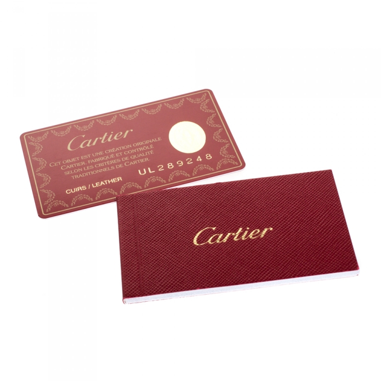 Pre Owned Cartier Maroon Leather Small Marcello de Cartier Bag