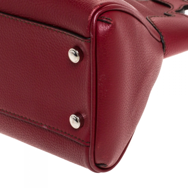 Pre Owned Cartier Maroon Leather Small Marcello de Cartier Bag