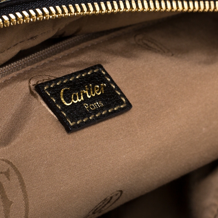 مملوكة مسبقًا Cartier Black Leather Large Marcello de Cartier Bag