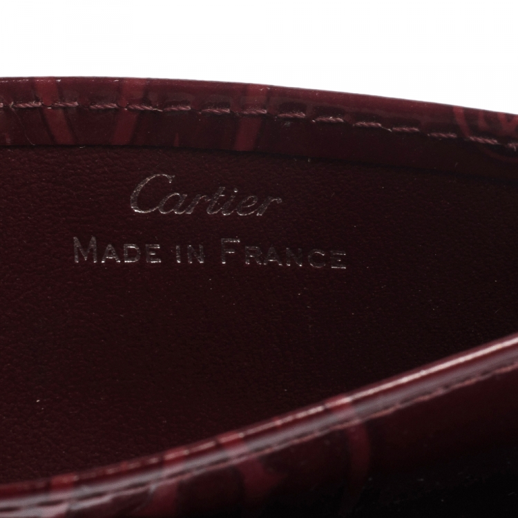 Pre Owned Cartier Red Patent Leather Happy Birthday Card Holder