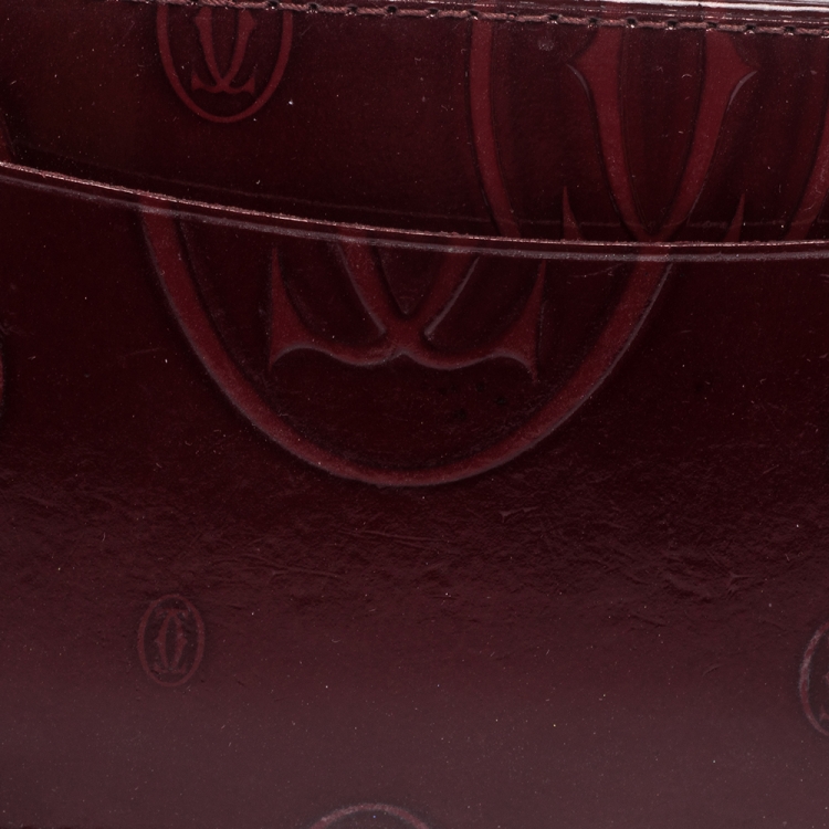 Pre Owned Cartier Red Patent Leather Happy Birthday Card Holder