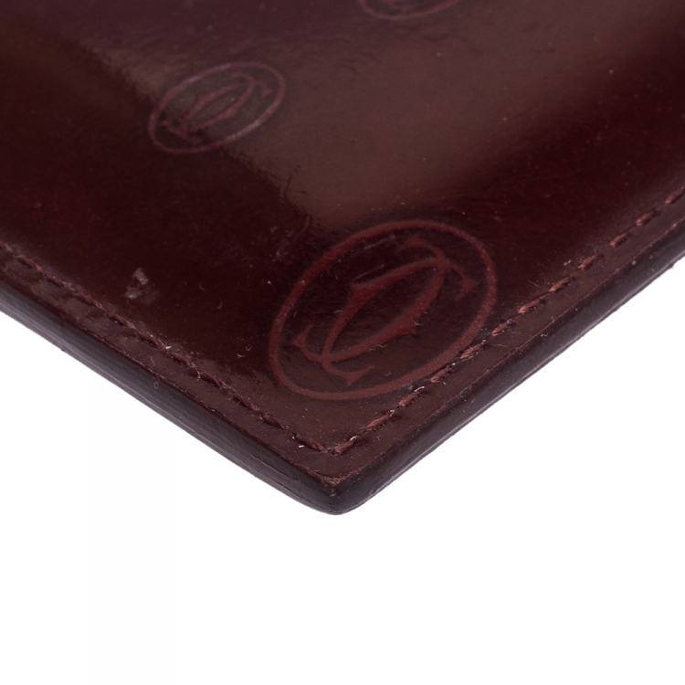 Pre Owned Cartier Red Patent Leather Happy Birthday Card Holder