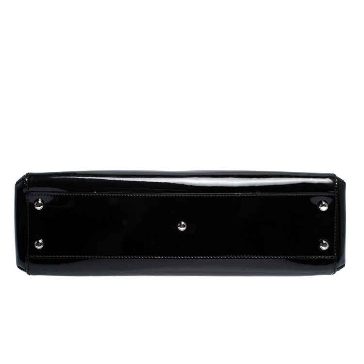 Pre Owned Cartier Black Patent Leather Small Marcello De Cartier Bag