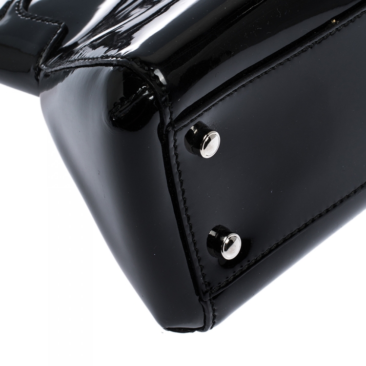 Pre Owned Cartier Black Patent Leather Small Marcello De Cartier Bag