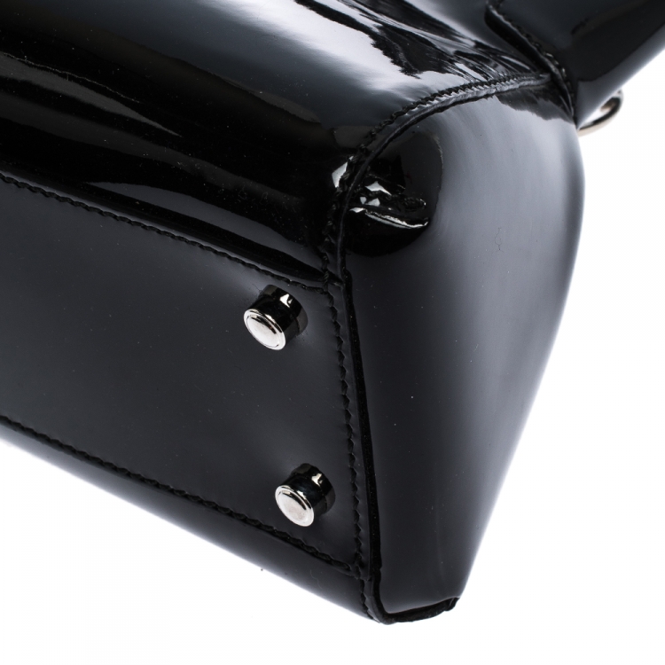 Pre Owned Cartier Black Patent Leather Small Marcello De Cartier Bag