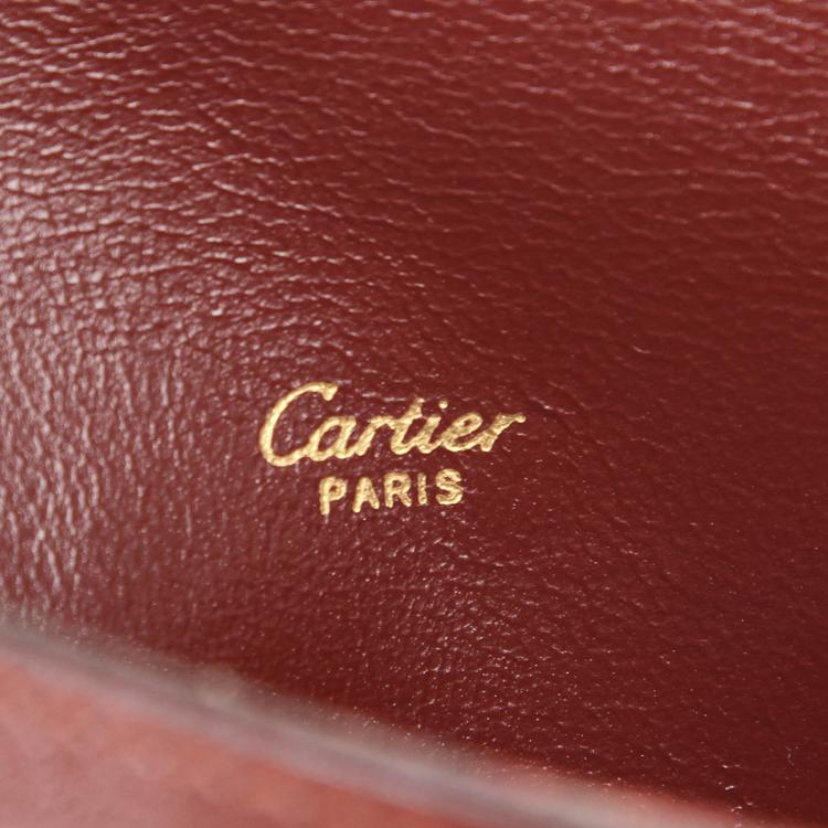 Pre Owned Cartier Red Leather Must de Cartier Crossbody Bag