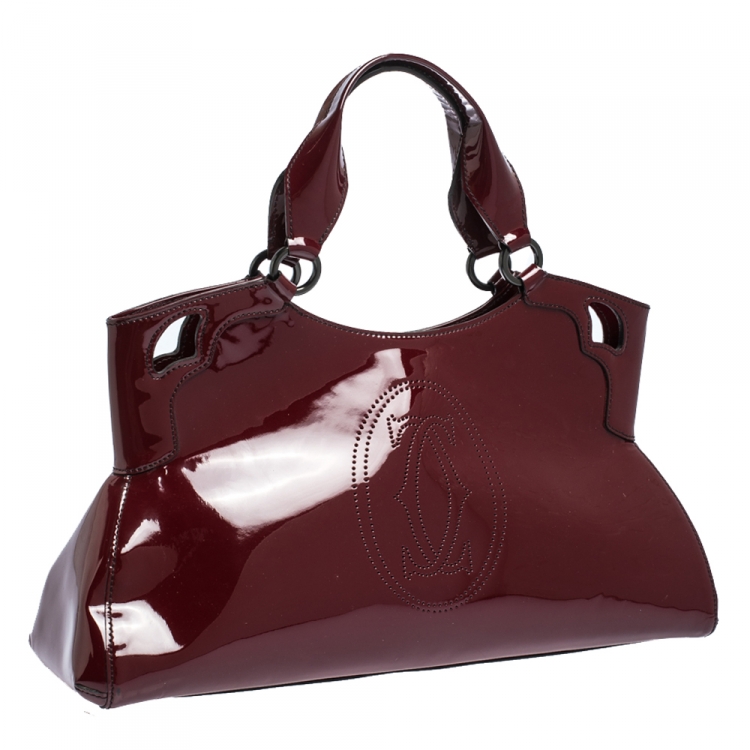 مملوكة مسبقًا Cartier Red Patent Leather Medium Marcello de Cartier Bag