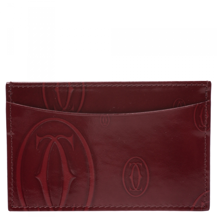 مملوكة مسبقًا Cartier Red Patent Leather Happy Birthday Card Holder