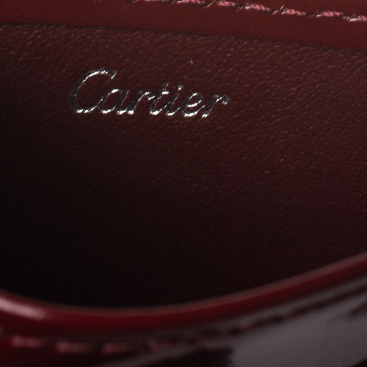 مملوكة مسبقًا Cartier Red Patent Leather Happy Birthday Card Holder