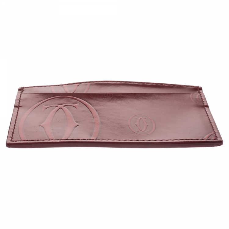مملوكة مسبقًا Cartier Red Patent Leather Happy Birthday Card Holder