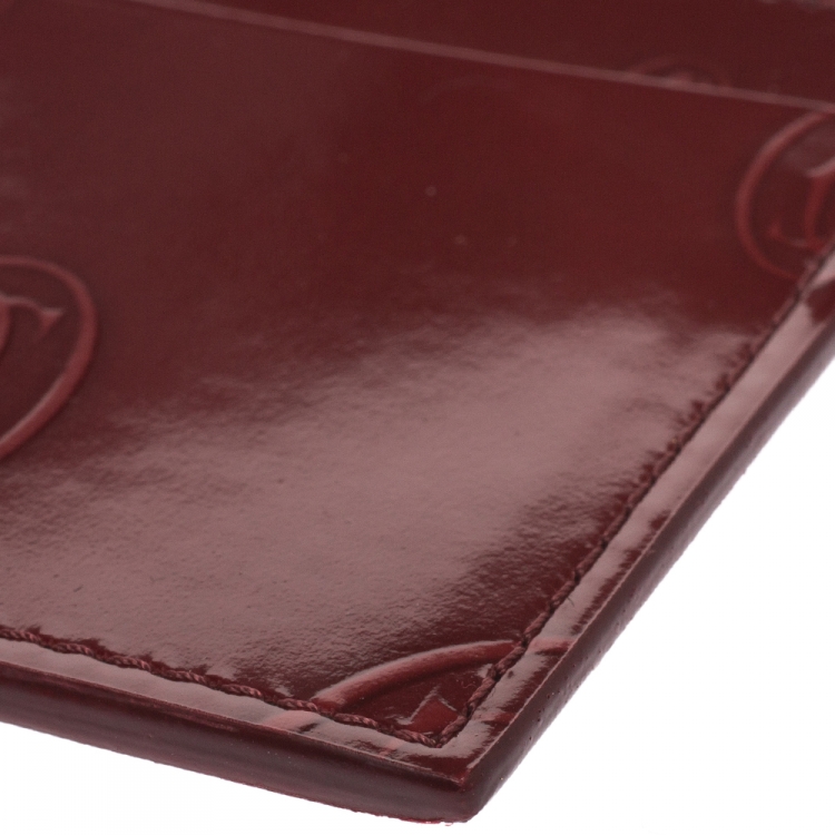 مملوكة مسبقًا Cartier Red Patent Leather Happy Birthday Card Holder