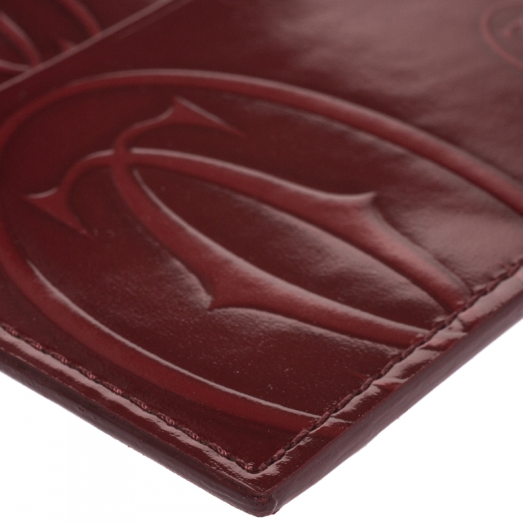 مملوكة مسبقًا Cartier Red Patent Leather Happy Birthday Card Holder