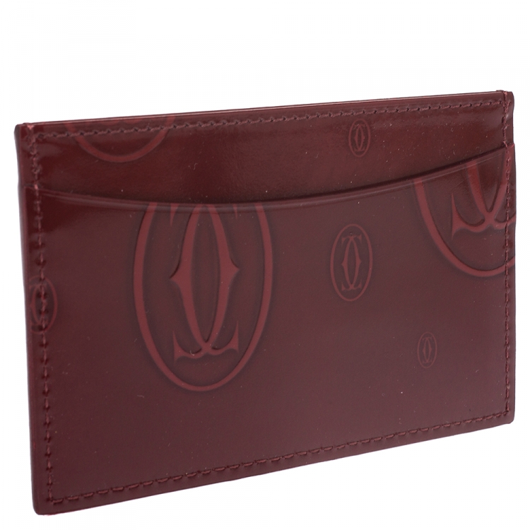 مملوكة مسبقًا Cartier Red Patent Leather Happy Birthday Card Holder