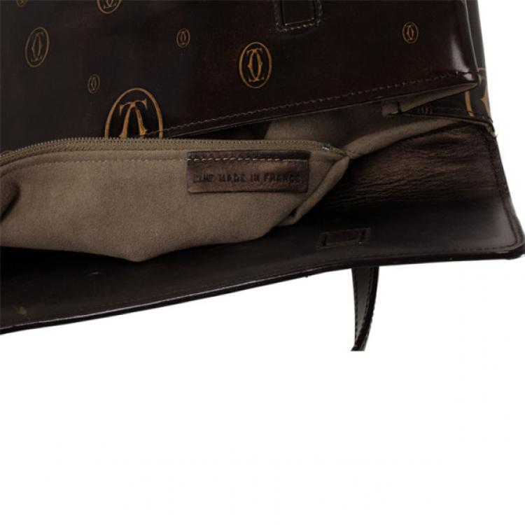 Pre Owned Cartier Brown Happy Birthday Cabochon Flap Bag