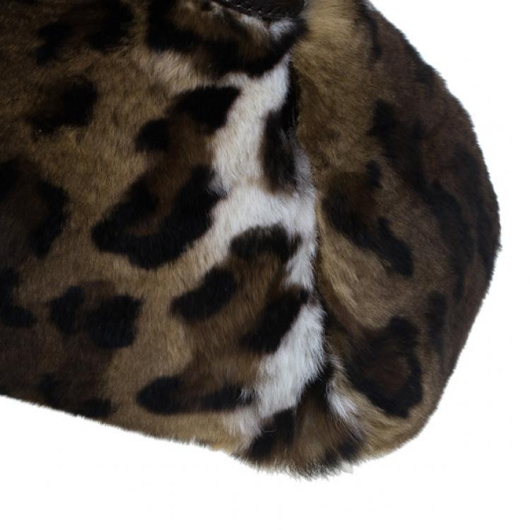 Pre Owned Cartier Leopard Print Rabbit Fur Small Marcello de Cartier Satchel