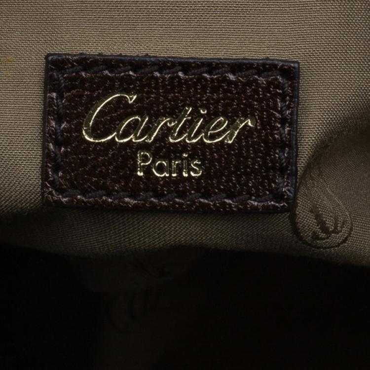 Pre Owned Cartier Leopard Print Rabbit Fur Small Marcello de Cartier Satchel