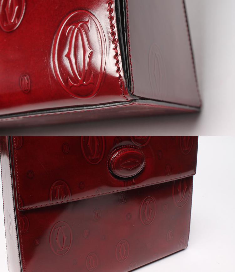 مملوكة مسبقًا Cartier Red Leather Happy Birthday Top Handle Bag