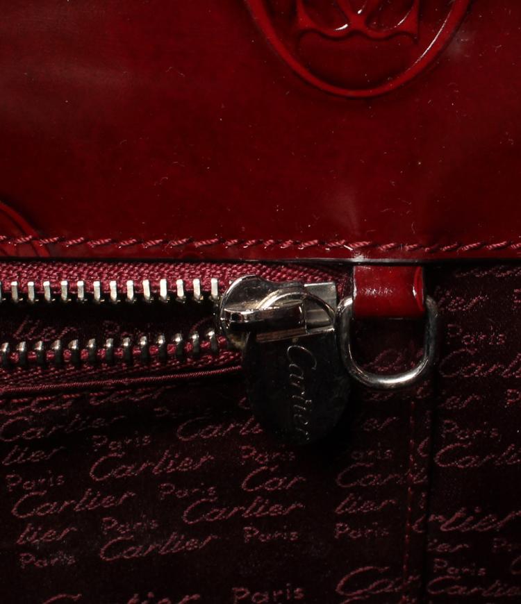 مملوكة مسبقًا Cartier Red Leather Happy Birthday Top Handle Bag