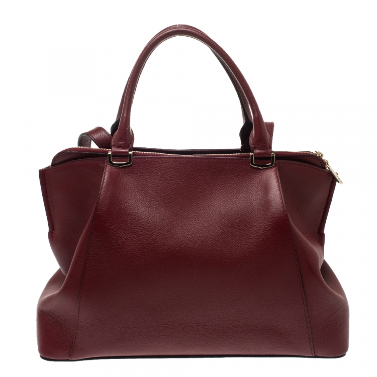 مملوكة مسبقًا Cartier Maroon Leather Small C de Cartier Satchel
