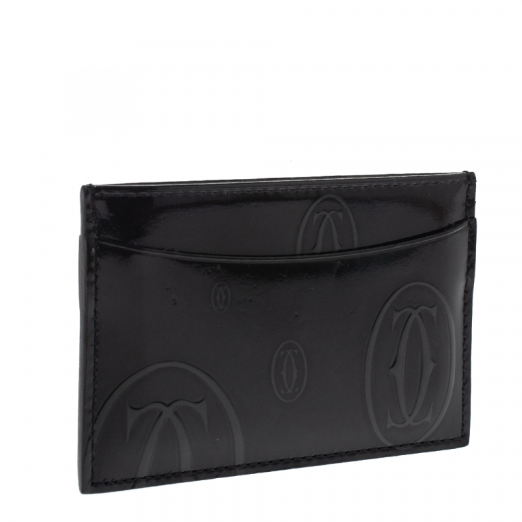 مملوكة مسبقًا Cartier Black Patent Leather Happy Birthday Card Holder