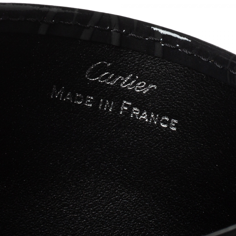 مملوكة مسبقًا Cartier Black Patent Leather Happy Birthday Card Holder