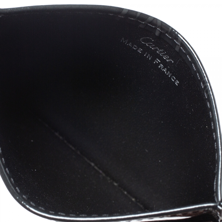 مملوكة مسبقًا Cartier Black Patent Leather Happy Birthday Card Holder
