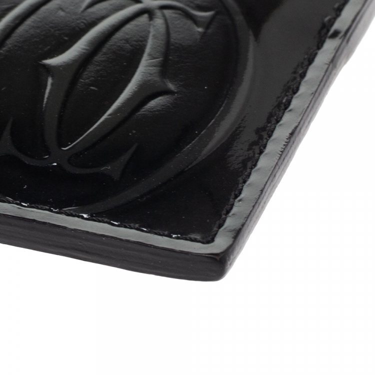 مملوكة مسبقًا Cartier Black Patent Leather Happy Birthday Card Holder