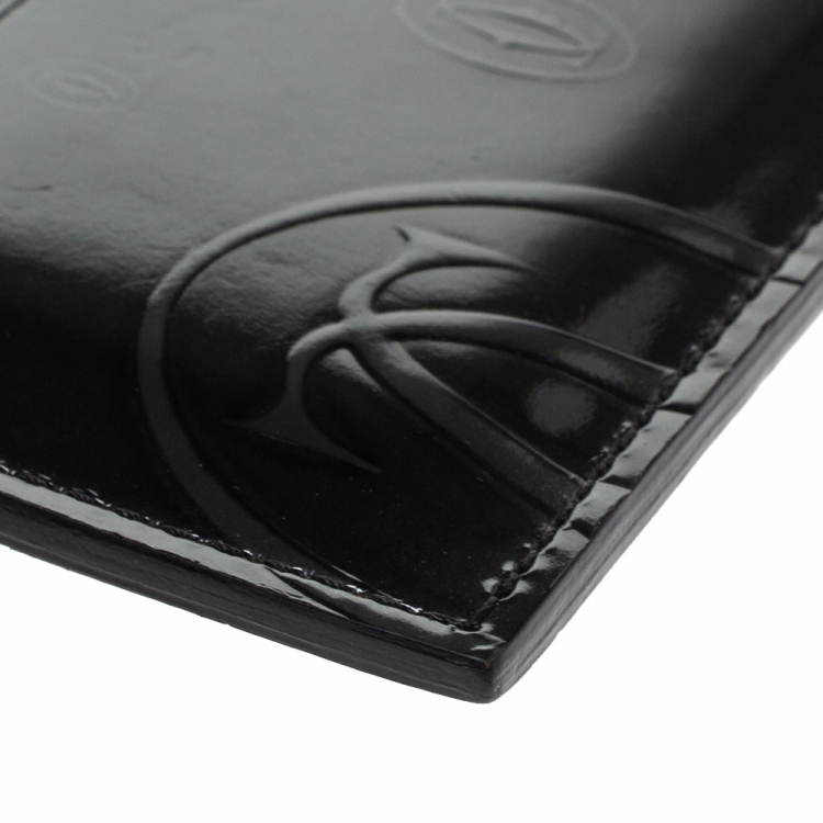 مملوكة مسبقًا Cartier Black Patent Leather Happy Birthday Card Holder