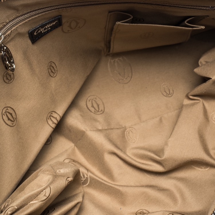 مملوكة مسبقًا Cartier Black Leather Medium Marcello de Cartier Bag