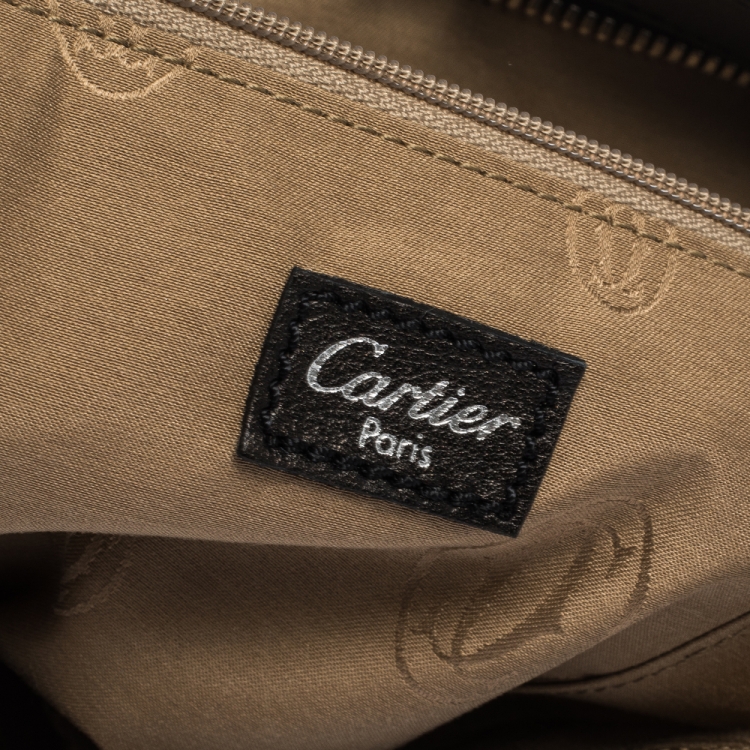 مملوكة مسبقًا Cartier Black Leather Medium Marcello de Cartier Bag