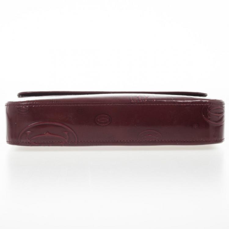 Pre Owned Cartier Burgundy Logo Cabochon Muse Shoulder Handbag