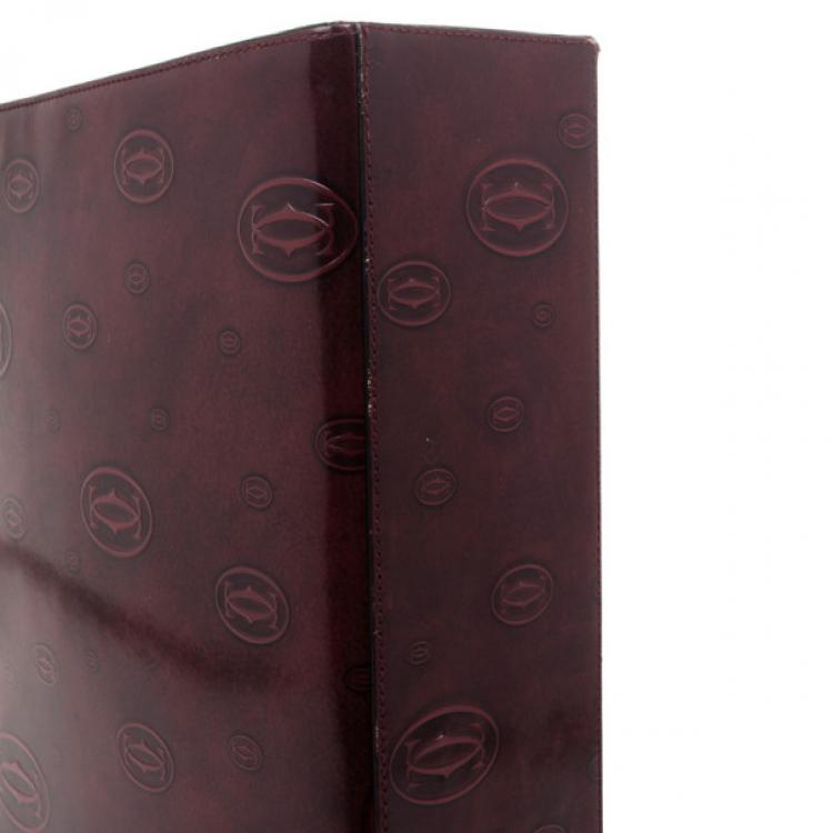 Pre Owned Cartier Burgundy Patent Leather Happy Birthday Top Handle Bag