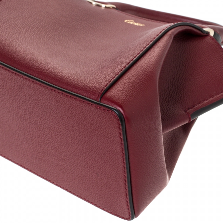 Pre Owned Cartier Burgundy Taurillon Leather Mini C de Cartier Satchel