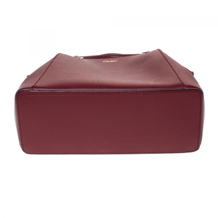 Pre Owned Cartier Burgundy Taurillon Leather Mini C de Cartier Satchel
