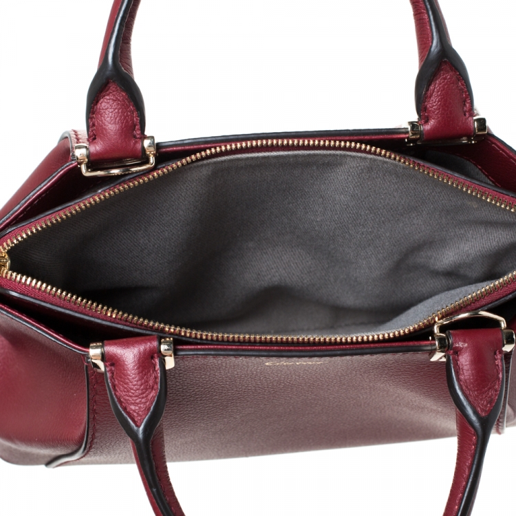 Pre Owned Cartier Burgundy Taurillon Leather Mini C de Cartier Satchel