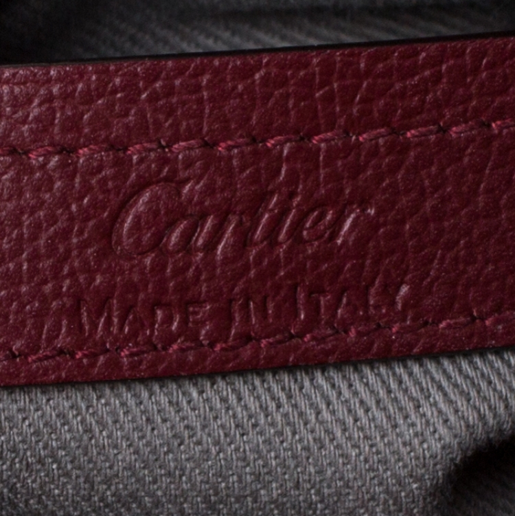 Pre Owned Cartier Burgundy Taurillon Leather Mini C de Cartier Satchel