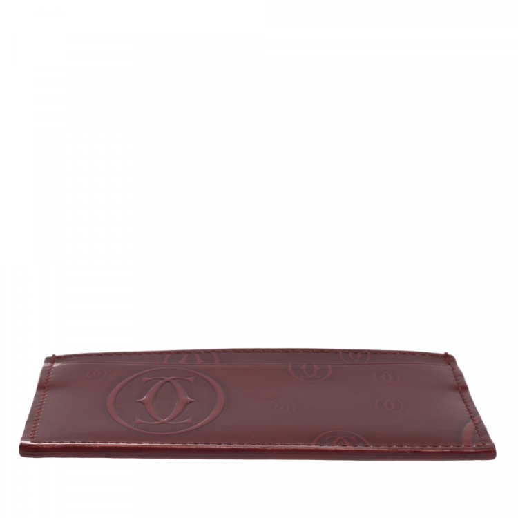 Pre Owned Cartier Red Patent Leather Happy Birthday Card Holder